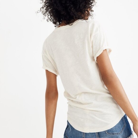 NWOT Madewell Rainbow Heart Embroidered Whisper Cotton Crewneck Tee - Picture 4 of 11